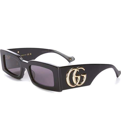 gucci rectangular sunglasses brown|gucci generation 53mm rectangular sunglasses.